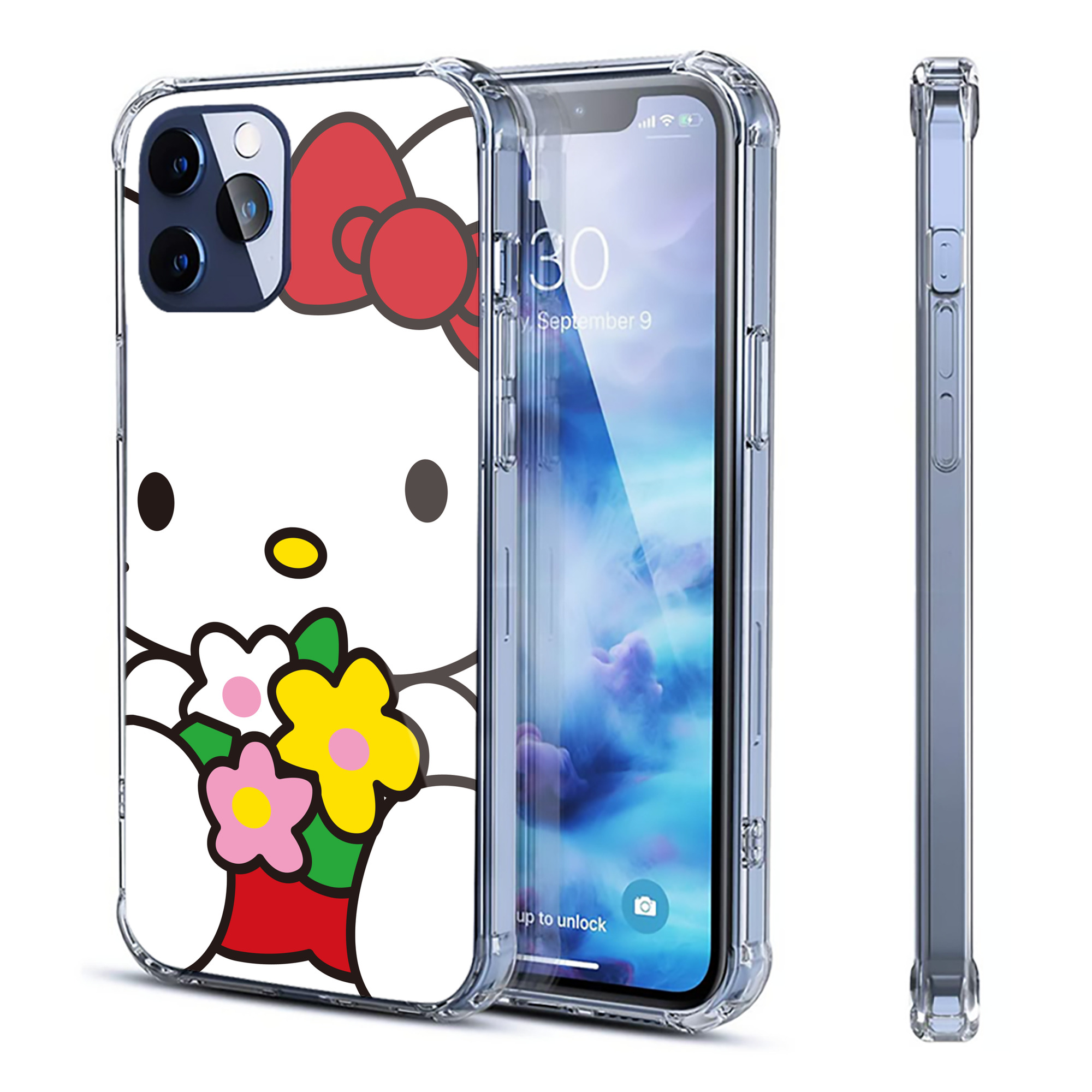 （画像用） Hello Kitty ハローキティ 【iPhone 12シリーズ対応】透明スマホケース（クリアソフトケース）